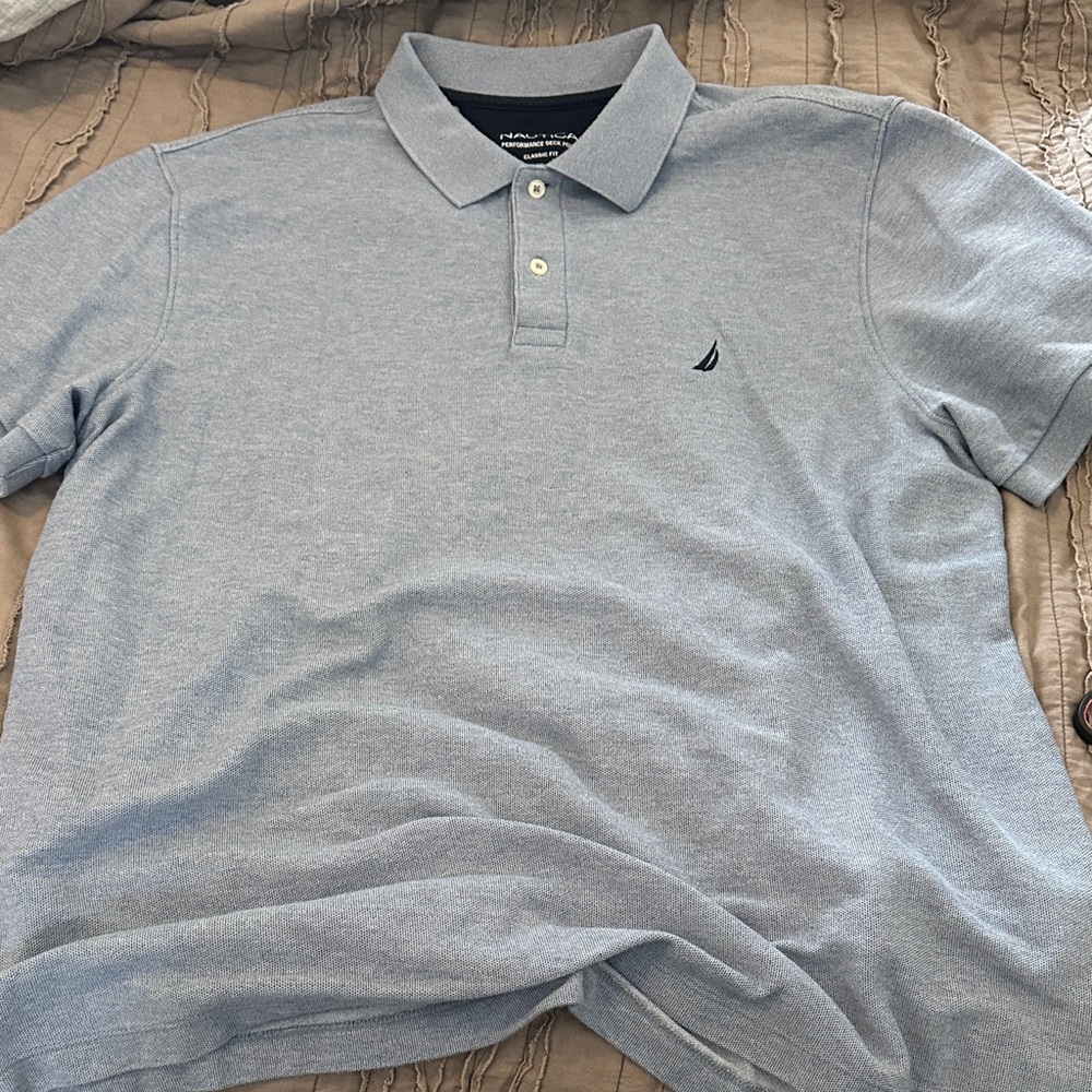 Nautica Men's Light Blue Polo Shirt